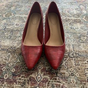 Comfort Plus Red Croc Heels